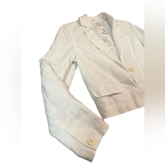 NWT Madewell The Sutter Crop Blazer in White Linen Size Small - Picture 5 of 10